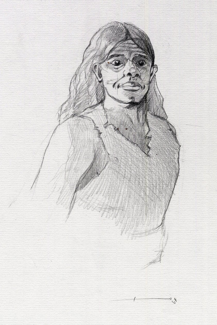Portrét piráta (soukromníka) nebo busta námořníka. Kresba Alessandro Lonati. od Alessandro Lonati