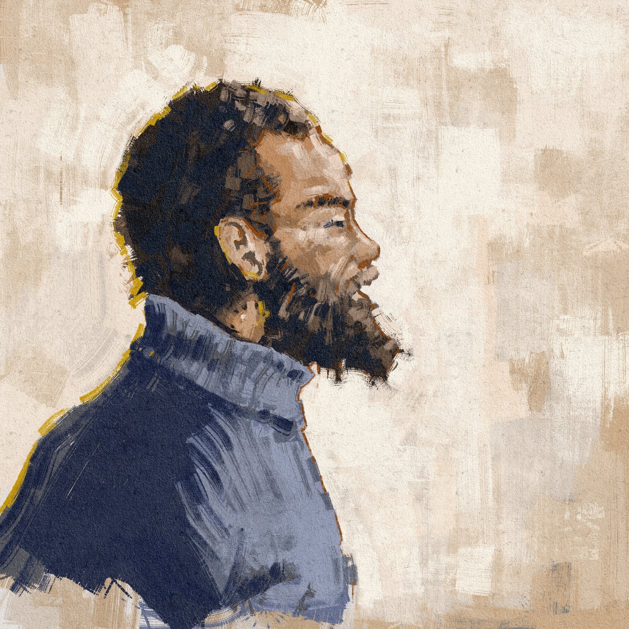 Portrét aktivisty, revolucionáře, MICHAEL X (ilustrace) od Alessandro Lonati