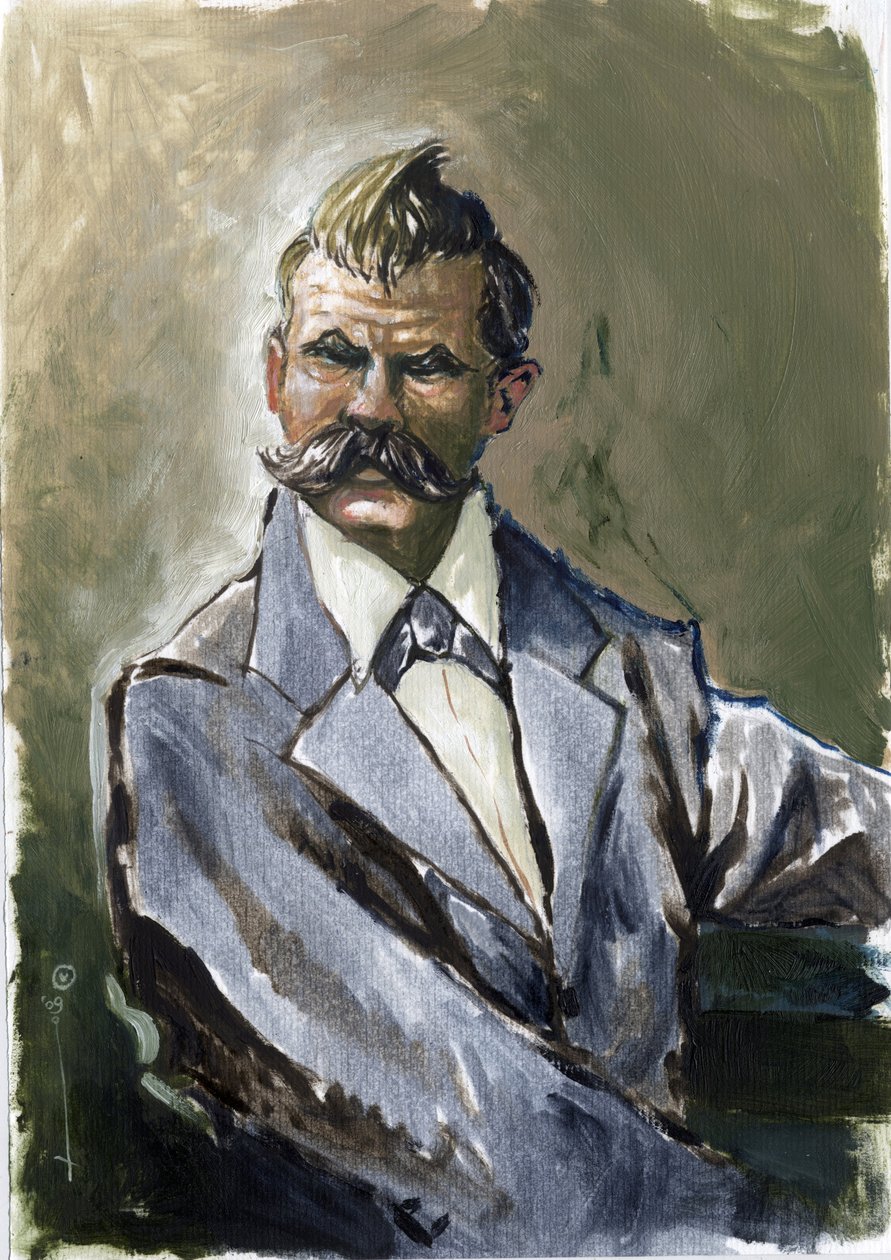 Muotokuva saksalaisesta filosofista Friedrich Nietzschestä (1844-1900). od Alessandro Lonati