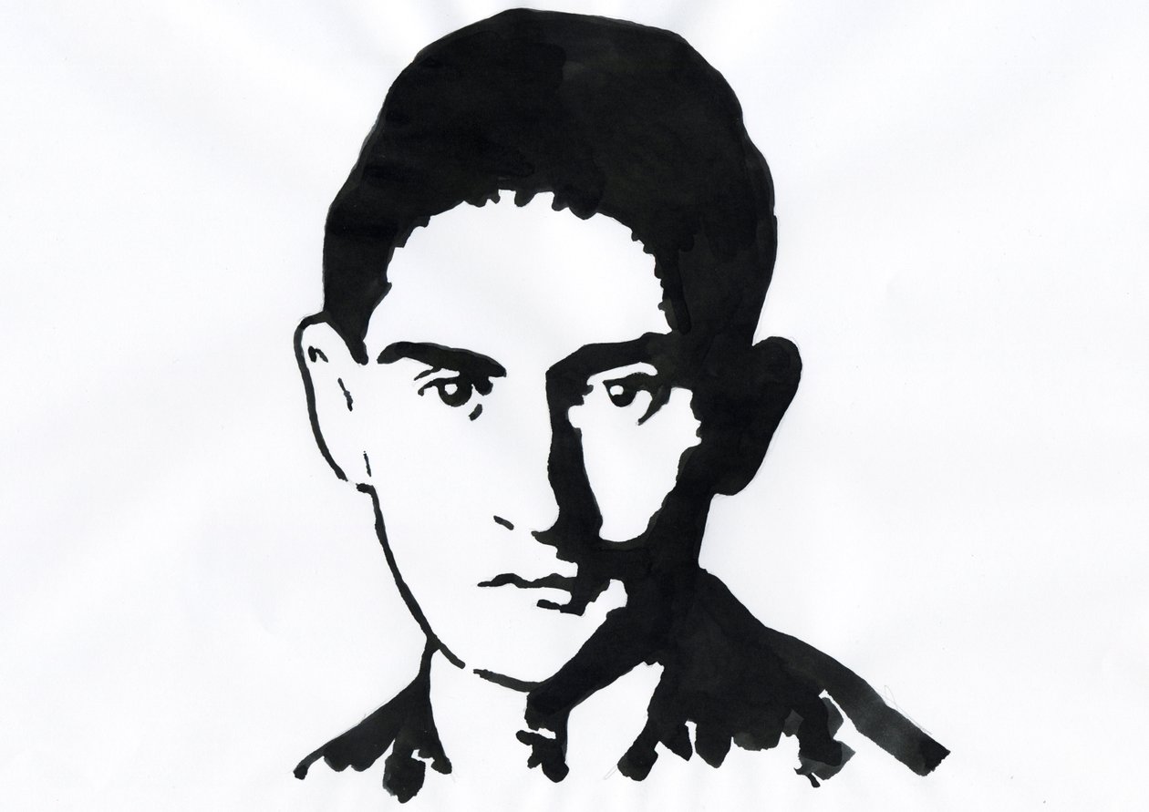Portrét pražského spisovatele Franze Kafky (1883-1924) (Portrét německy píšícího spisovatele románů Franze Kafky) od Alessandro Lonati