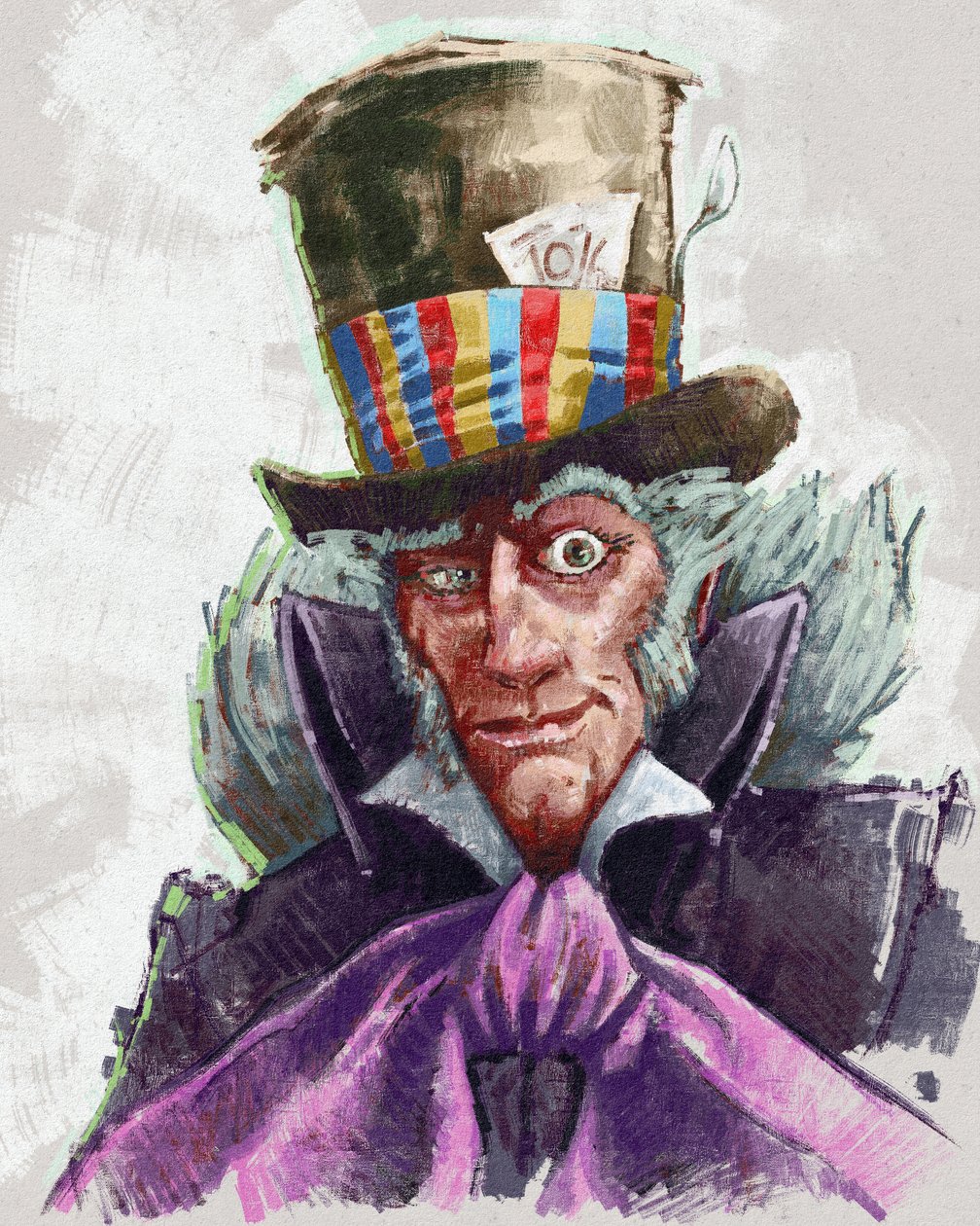 Portrét šíleného kloboučníka (ilustrace) od Alessandro Lonati