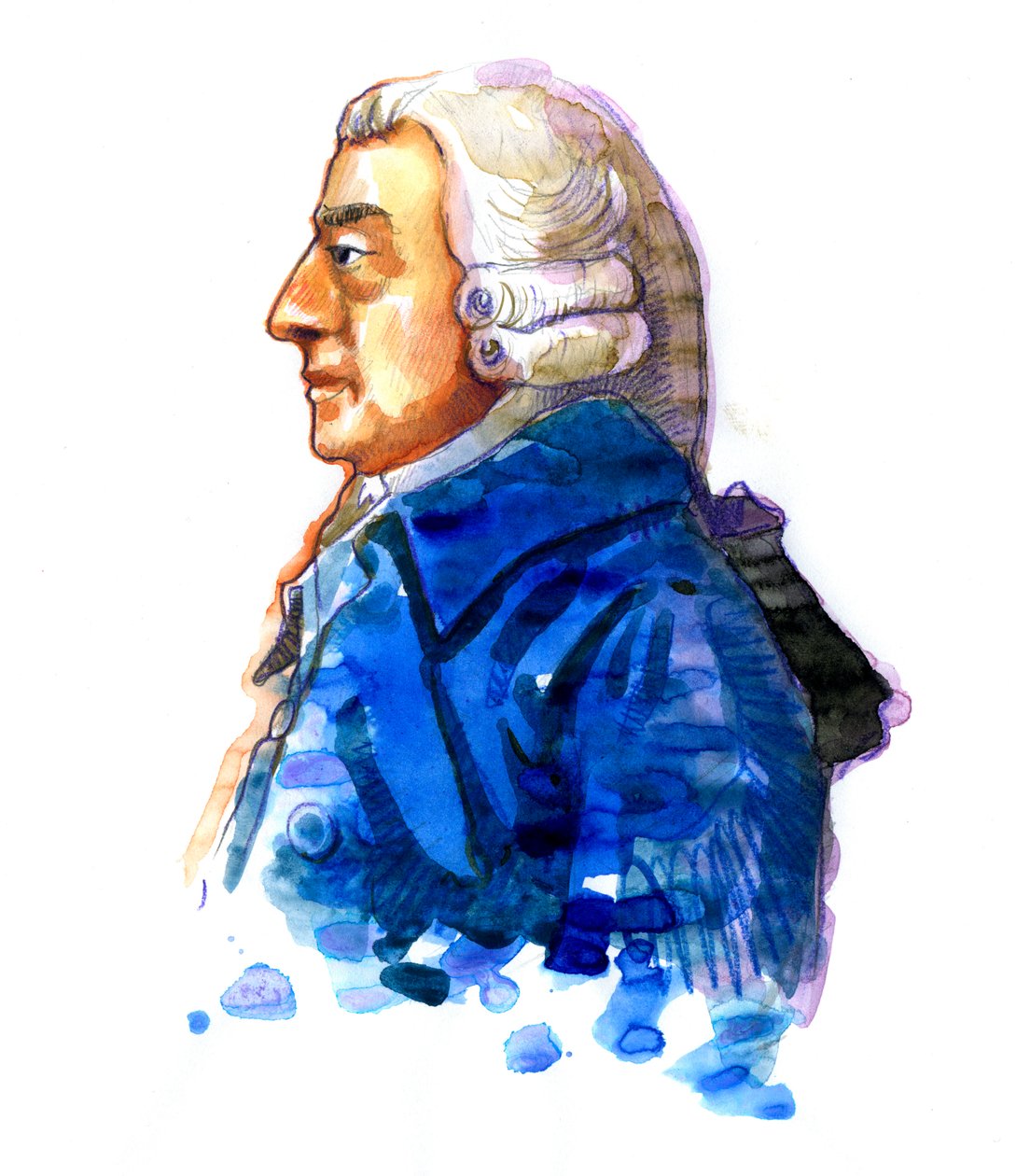 Portrét filozofa a ekonoma Adama Smithe (1723-1790) Kresba od Alessandro Lonati