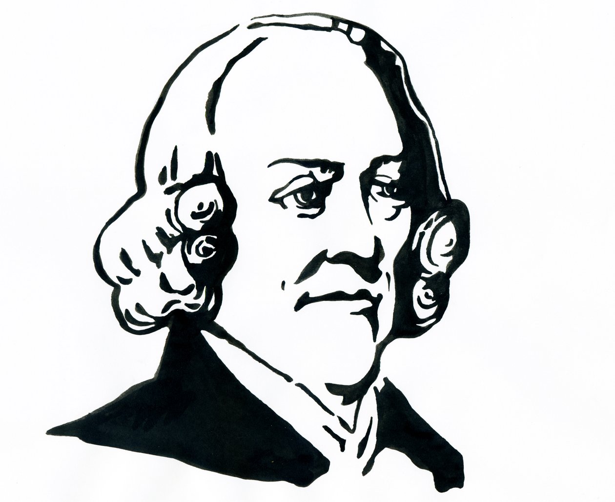 Portrét filozofa a ekonoma Adama Smithe (1723-1790) Kresba od Alessandro Lonati