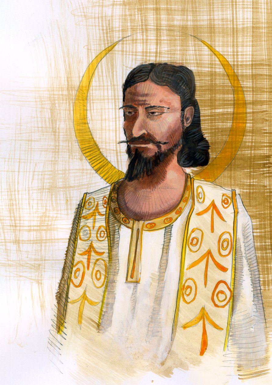 Reprezentace proroka Maniho (Manes) Zakladatel manicheismu (216-276) (Portrét Maniho proroka a zakladatele manicheismu) Ilustrace Alessandro Lonati od Alessandro Lonati