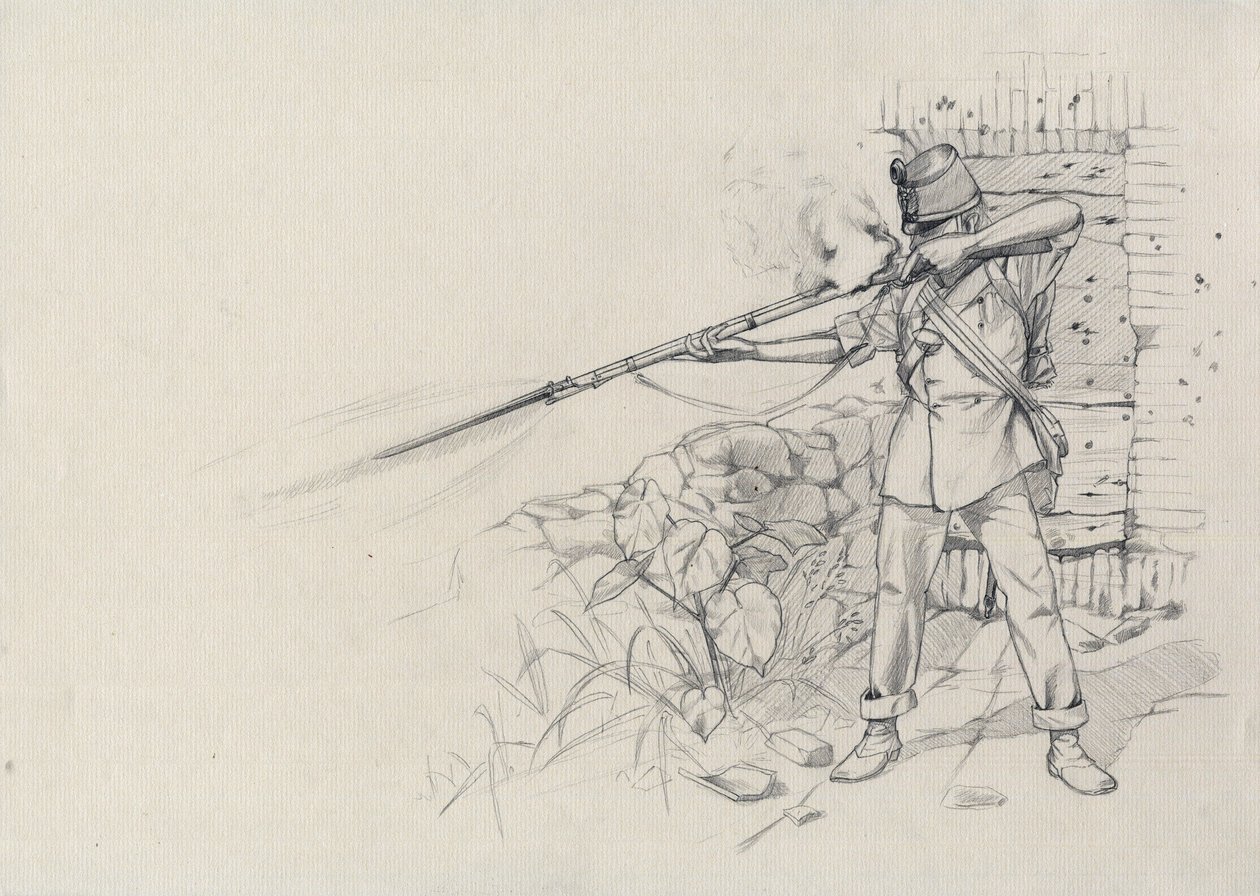Druhé císařství (1852-1870): střelba pěšáka, voják rakouské armády, Rakousko-Uhersko (Rakousko-Uhersko) od Alessandro Lonati