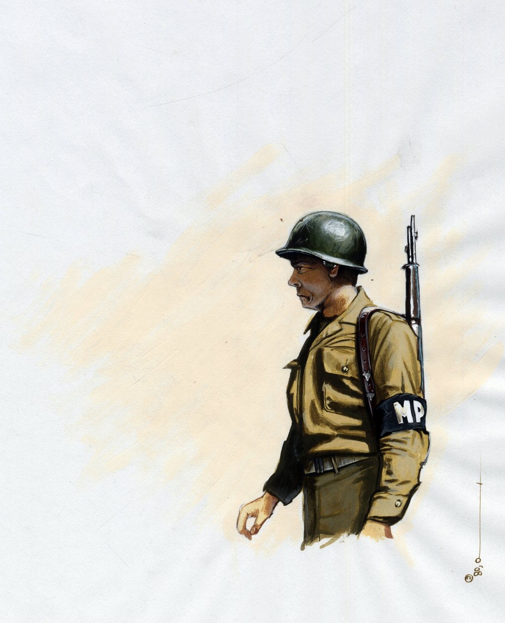 Druhá světová válka 1939-1945: voják americké armády v letech 1943 až 1945. Kresba Alessandro Lonati od Alessandro Lonati