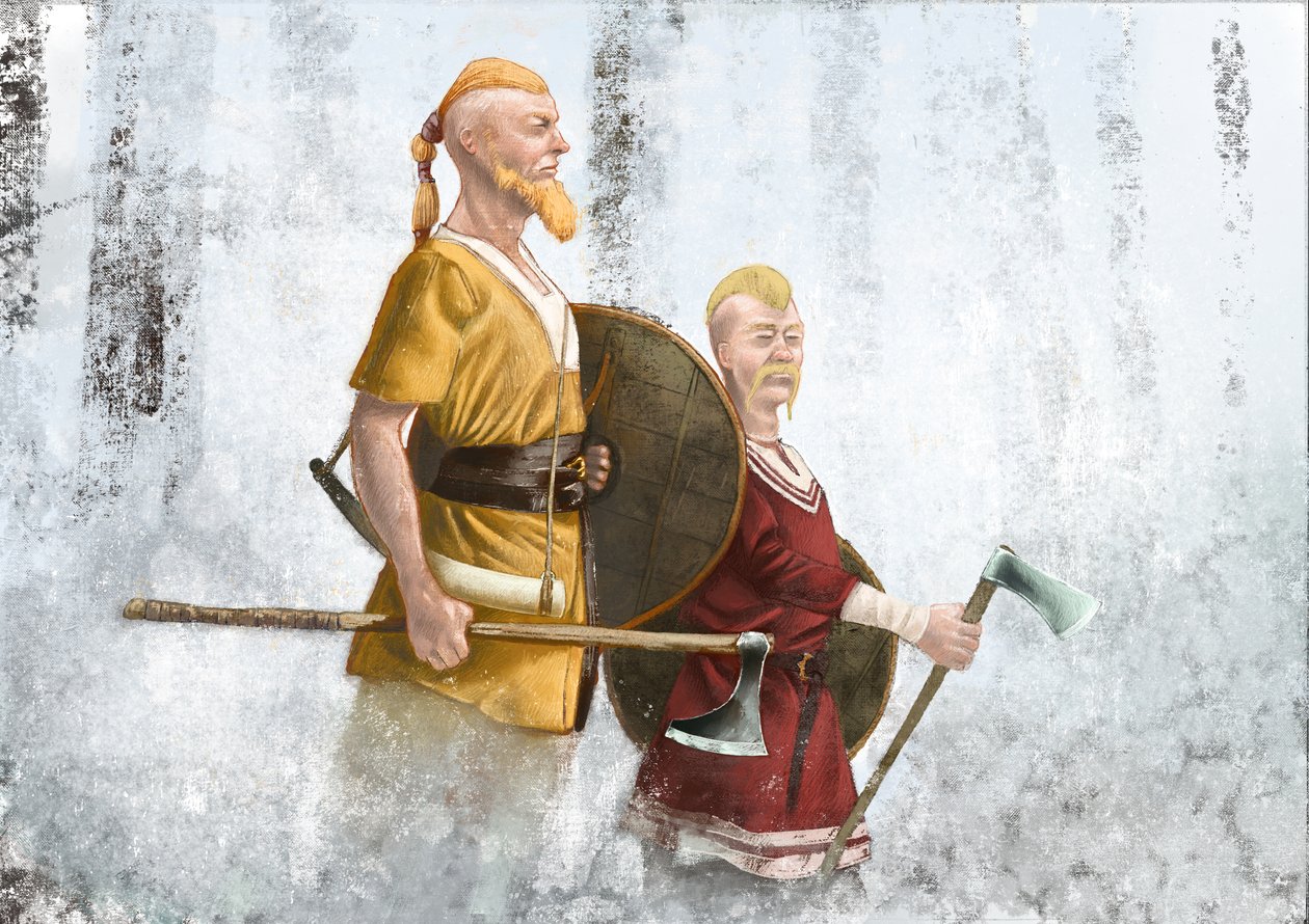Vikingové v mlžném lese od Alessandro Lonati