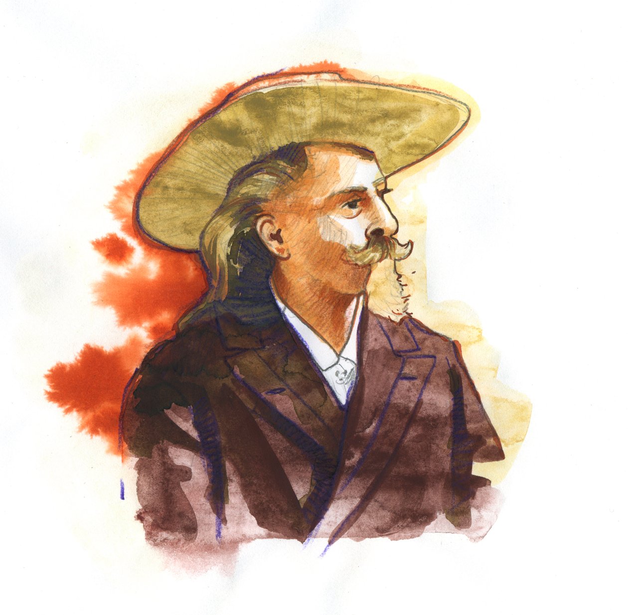 William Frederick Cody - Tunnetaan nimellä Buffalo Bill - Muotokuva Buffalo Billistä (1846-1917), eversti William Cody od Alessandro Lonati