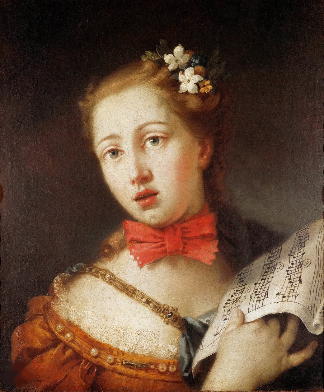 Portrét mladého zpěváka, 18. století. od Alessandro Longhi