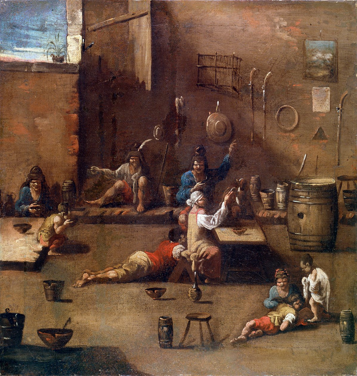 Výcvik psů, c1690-1745 od Alessandro Magnasco