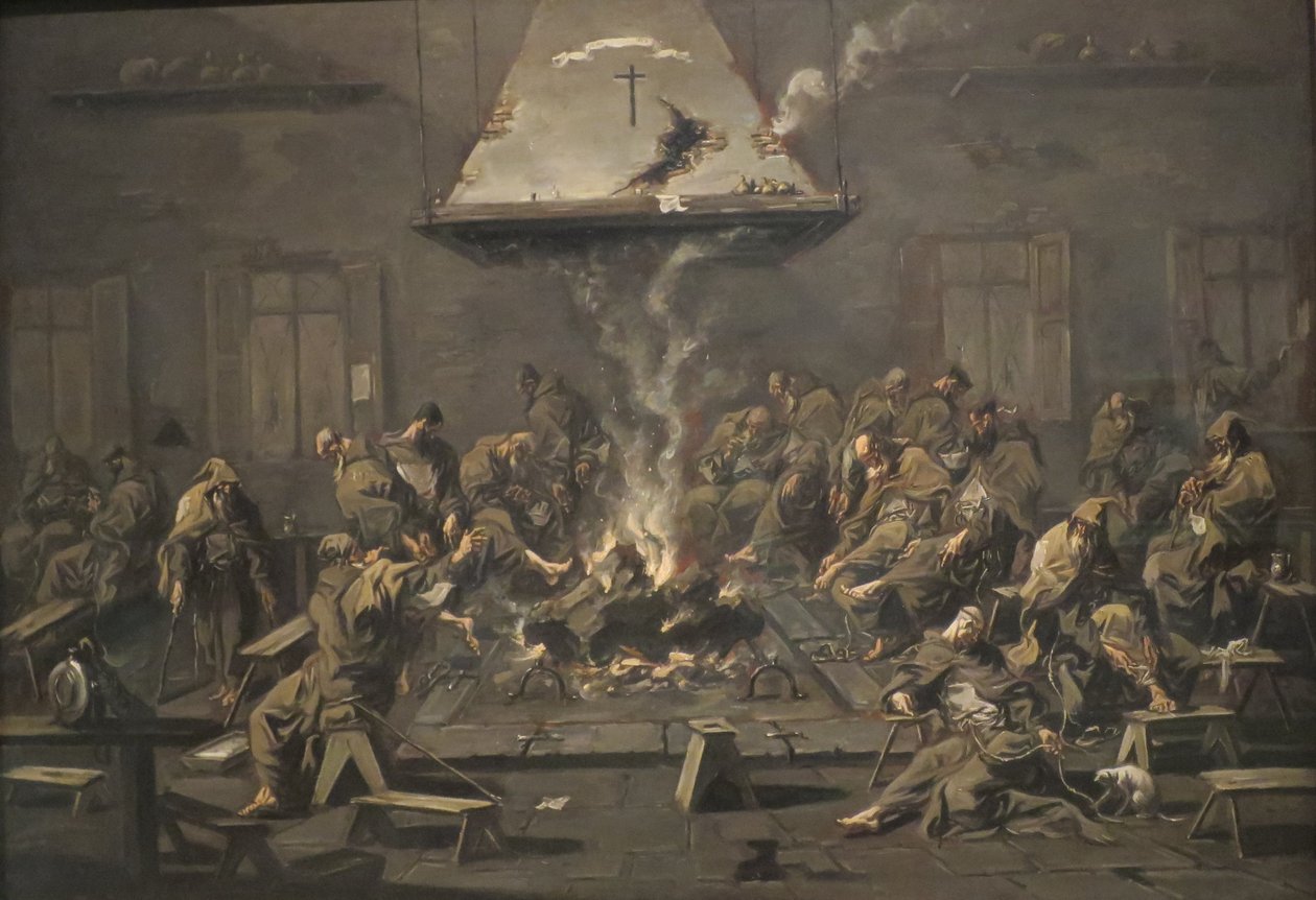 "Interiér s mnichy", Alessandro Magnasco, kolem roku 1725, Norton Simon Museum od Alessandro Magnasco