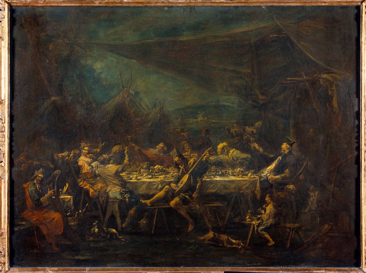 Meal of Bohemians Malba Alessandra Magnasca (1667-1749) 18. století Ne. 0,86 x 1,18 m od Alessandro Magnasco