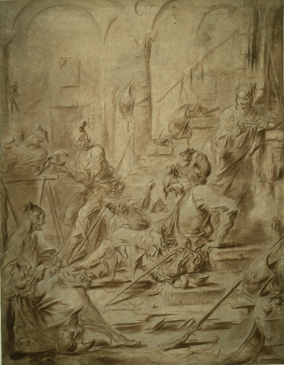 Picaresque Group s opicí a strakou od Alessandro Magnasco
