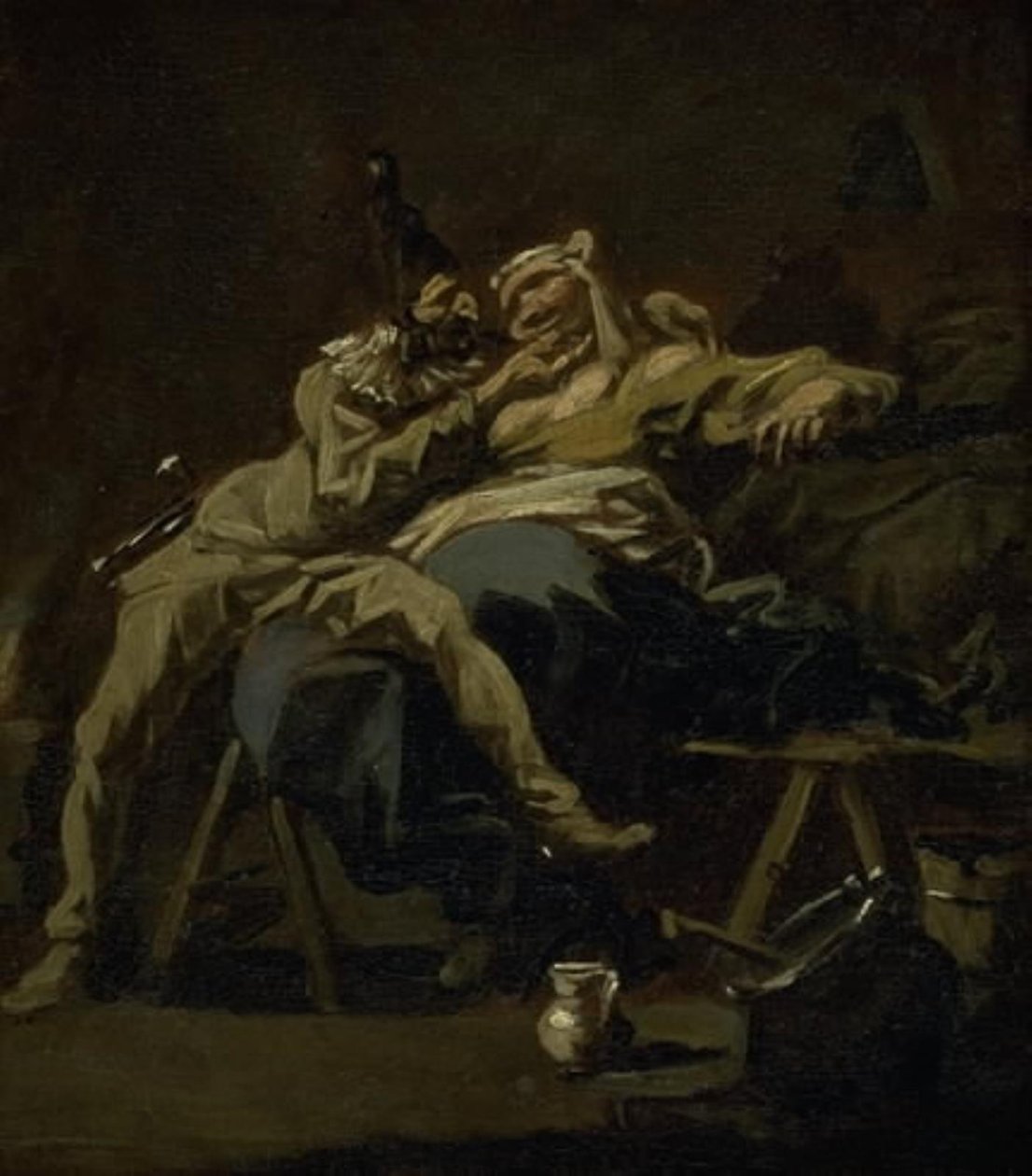 Pulcinella a Colombina od Alessandro Magnasco