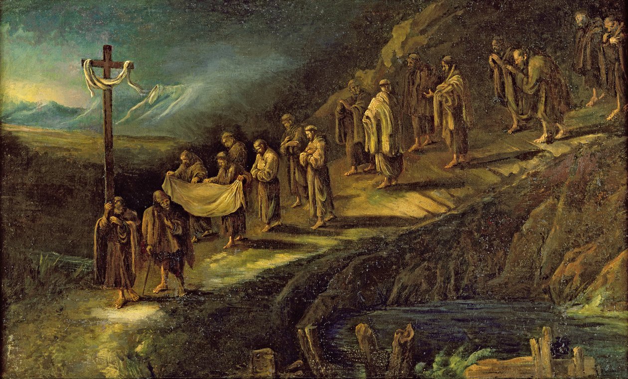 Průvod svatého rubáše od Alessandro Magnasco