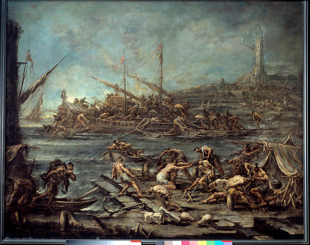 Nalodění do galerie v přístavu Genes Painting od Alessandra Magnasca (1667-1749). Ztlumit. 1,16 x 1,42. Bordeaux, Muzeum výtvarných umění od Alessandro Magnasco