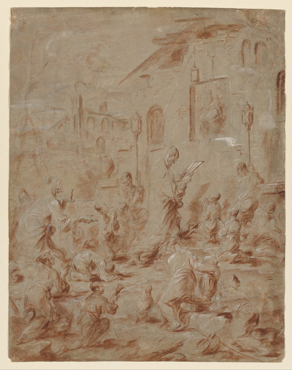 Uctívači v pouliční svatyni, 173040. od Alessandro Magnasco