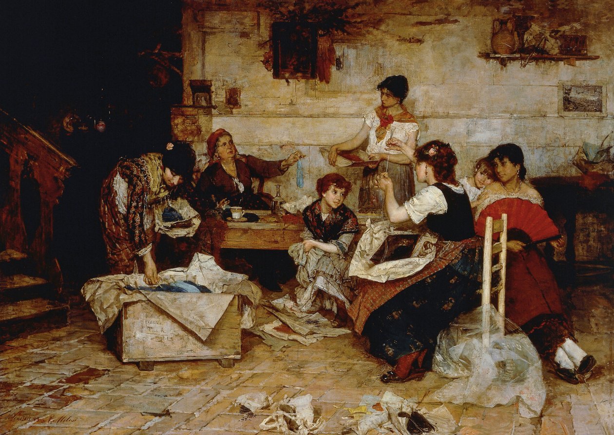 Ženy pracující s perlami od Alessandro Milesi