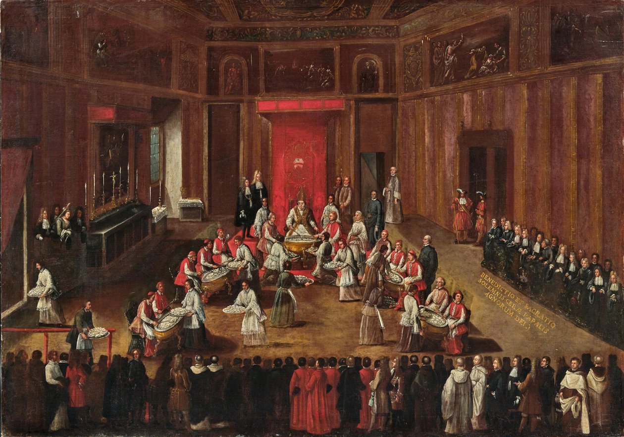 Ceremoniál Agnus Dei celebrovaný papežem Clemensem XI. 1710. od Alessandro Piazza