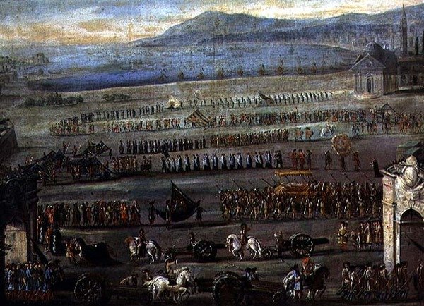 Smuteční průvod za dóžete F. Morosiniho (olej na plátně) od Alessandro Piazza