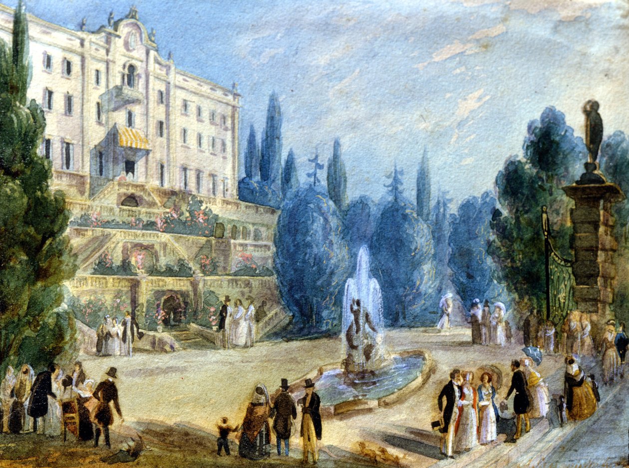 Como. Cadenabbia. Villa Carlotta (dříve Sommariva) od Alessandro Sanquirico