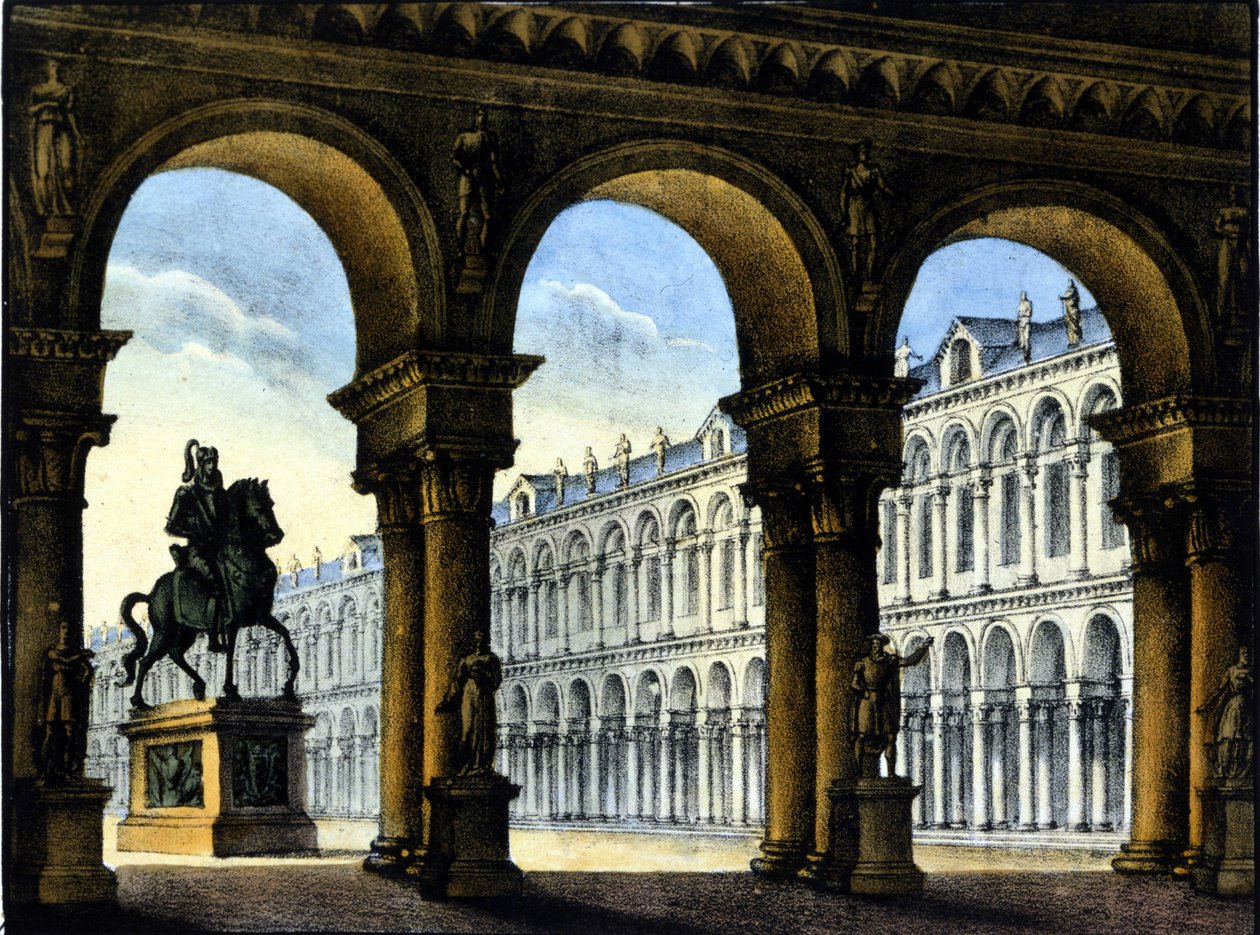 Scénografie Sanquirica pro operu Gaetana Donizettiho: „“ Ugo, hrabě z Paříže „“ “. 1832. od Alessandro Sanquirico