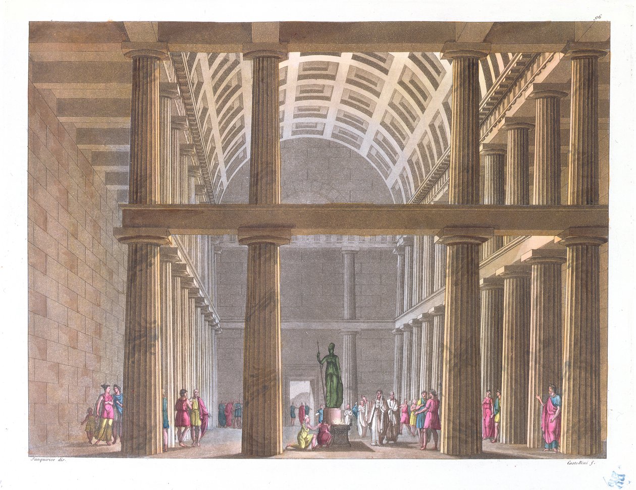 Interiér Parthenonu, ilustrace z 