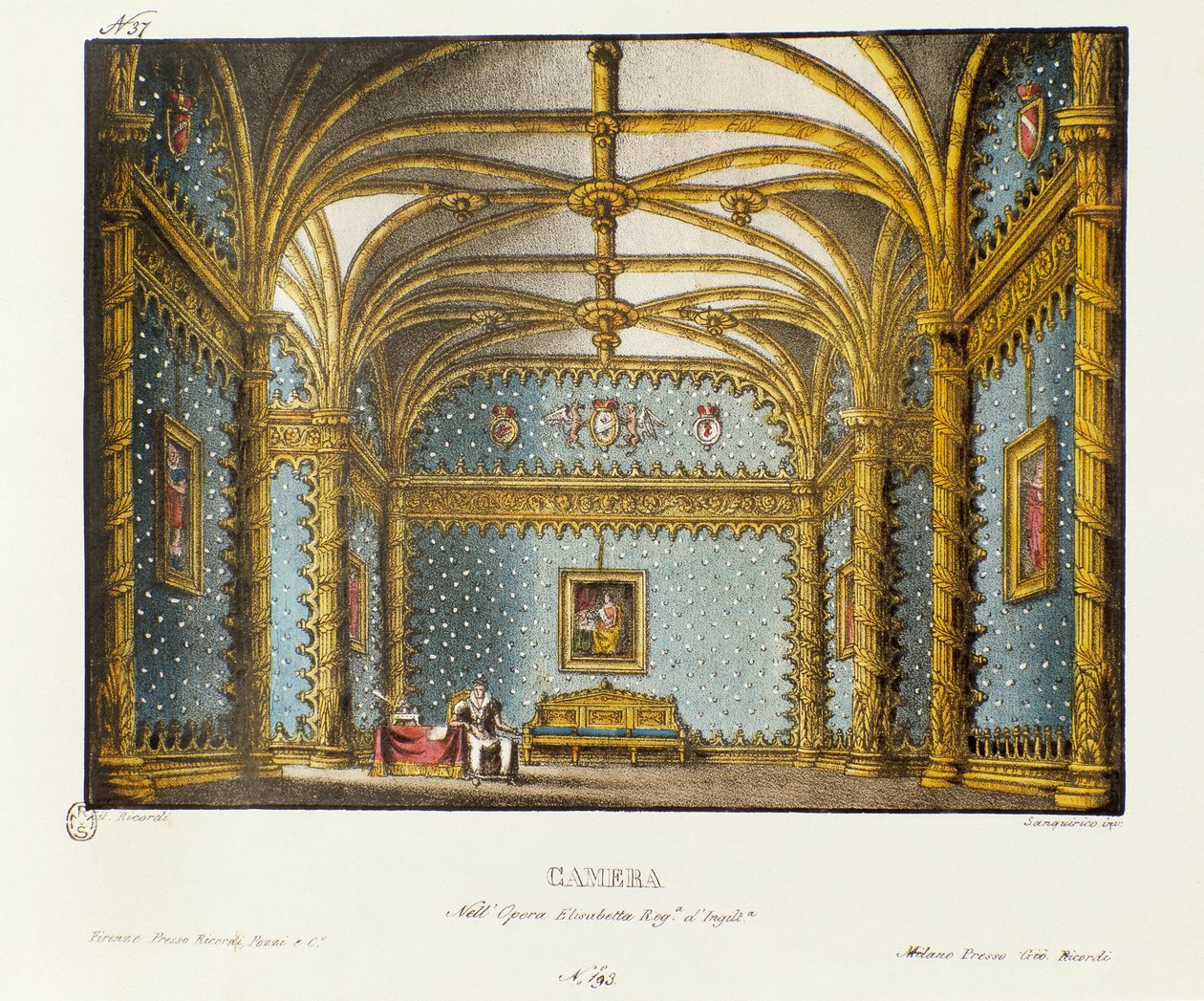 Ložnice Královského paláce Scénografie pro představení opery „Elisabetta, Regina d