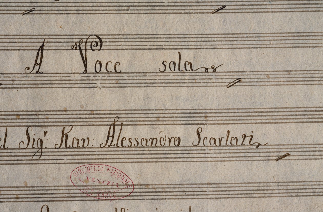Rukopisná partitura XXV kantát pro sólový hlas od Alessandra Scarlattiho (1660-1725) od Alessandro Scarlatti
