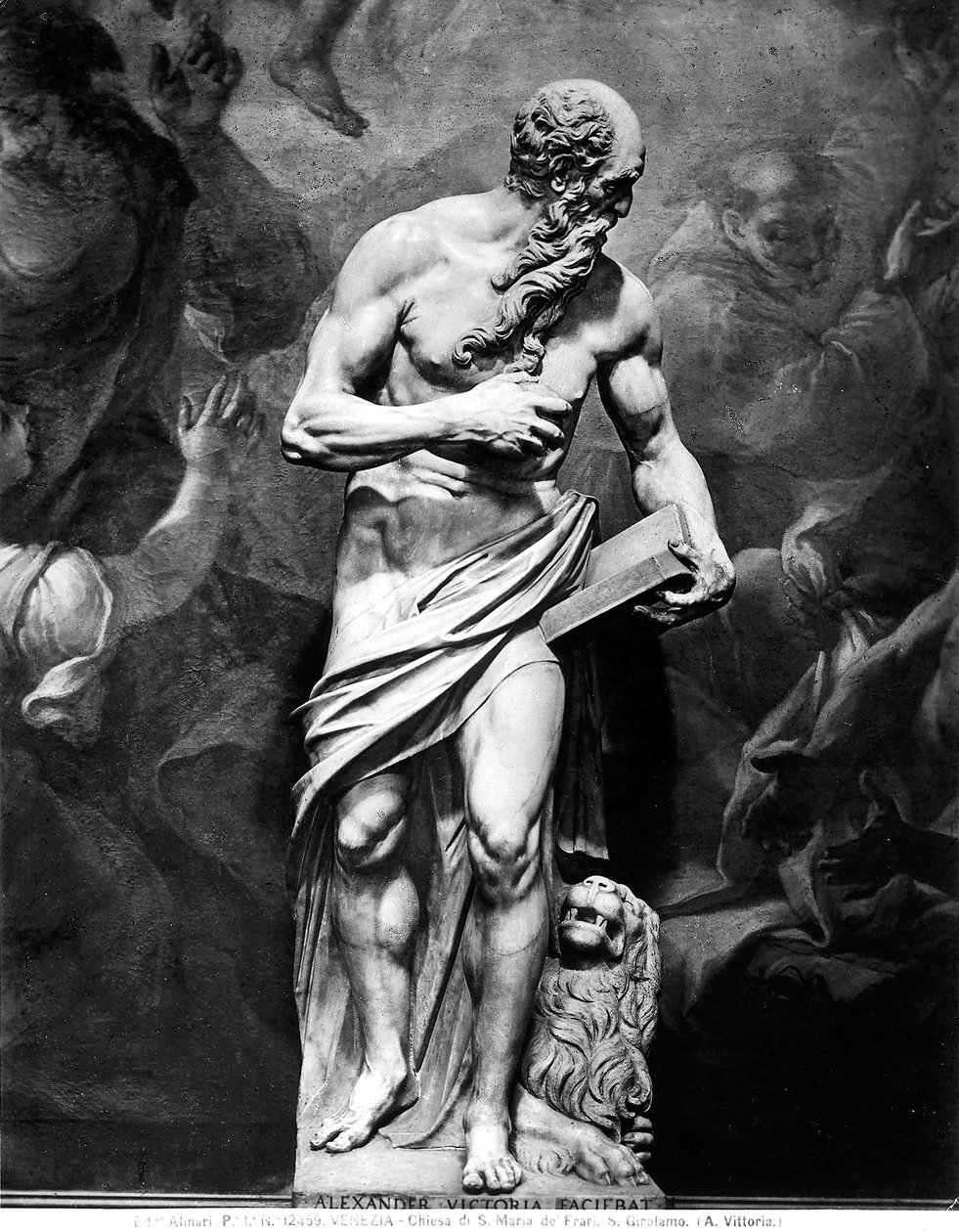 Socha zobrazující svatého Jeronýma od Alessandro Vittoria