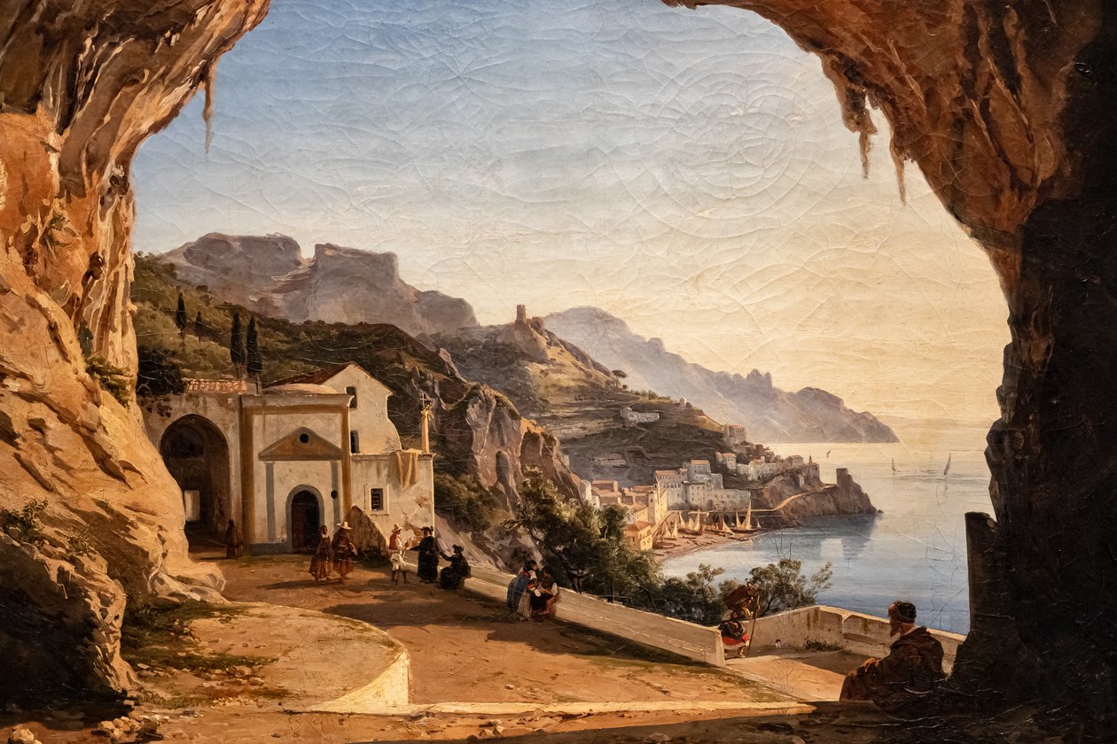 Jeskyně Kapičinů v Amalfi, kolem roku 1850 (olej na plátně) od Alessandro la Volpe