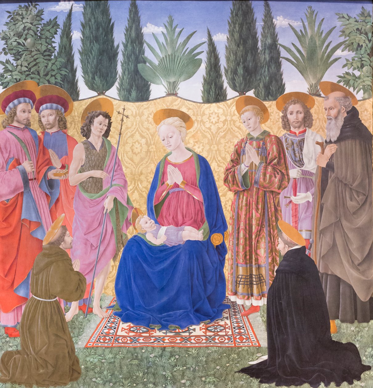 Madonna ja lapsi pyhimysten kanssa, tunnetaan Cafaggiolo-alttaritauluna od Alessio Baldovinetti