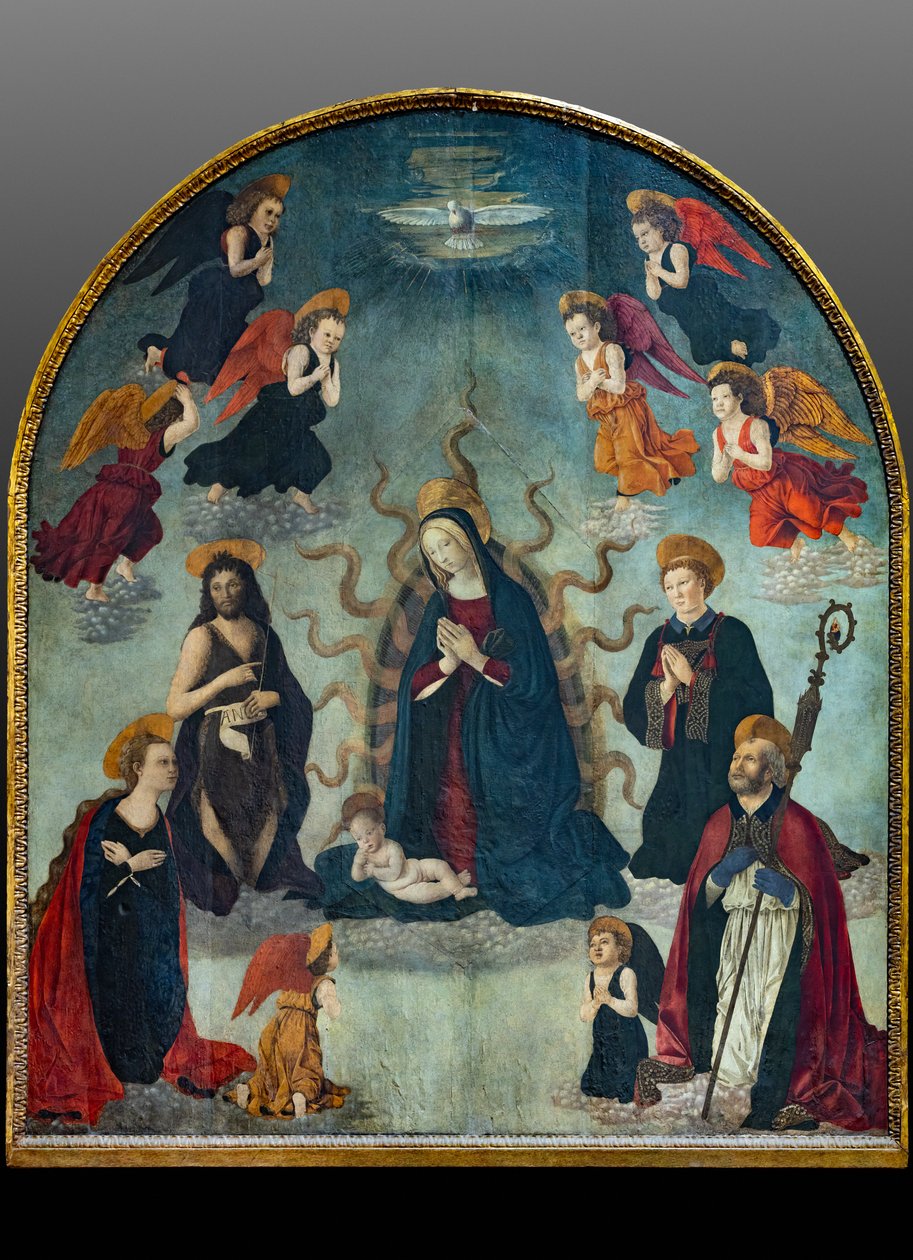 Madonna a dítě se svatými (olej na desce) od Alessio & Scheggini Michele da Larciano (known as Graffione) (1470 85) Baldovinetti