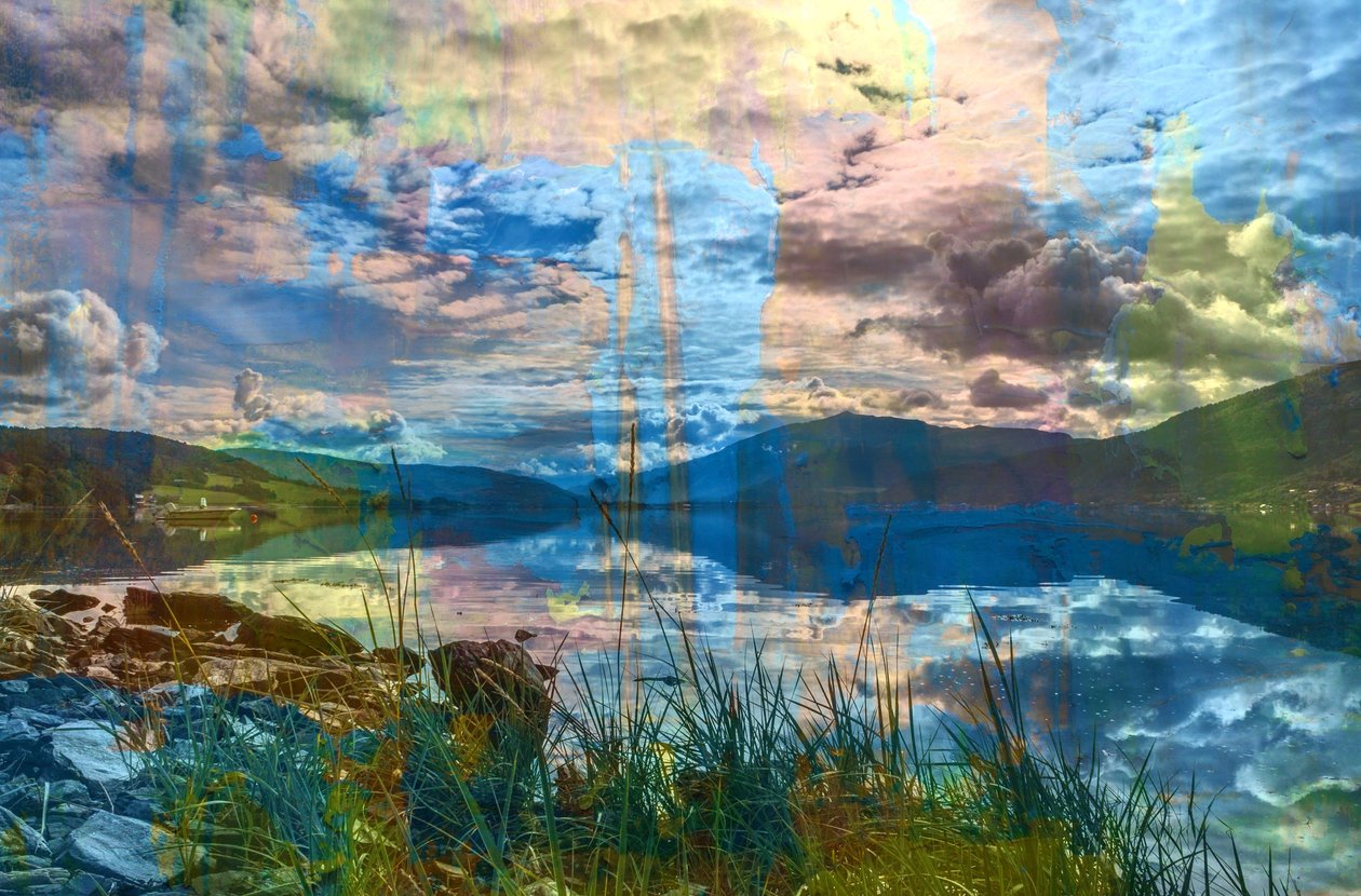 Lakes, 2019, (smíšená média) od Alex Caminker