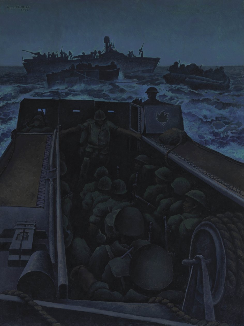Útok vyloďovacích plavidel u jižní Francie od Alex Colville