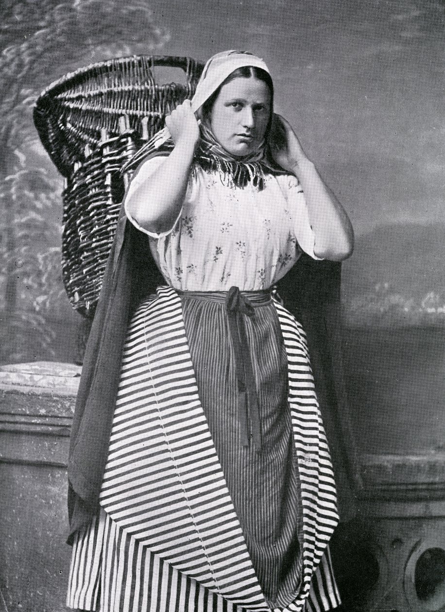 Rybářka z Newhavenu, konec 19. století (čb fotografie) od Alexander Adam Inglis