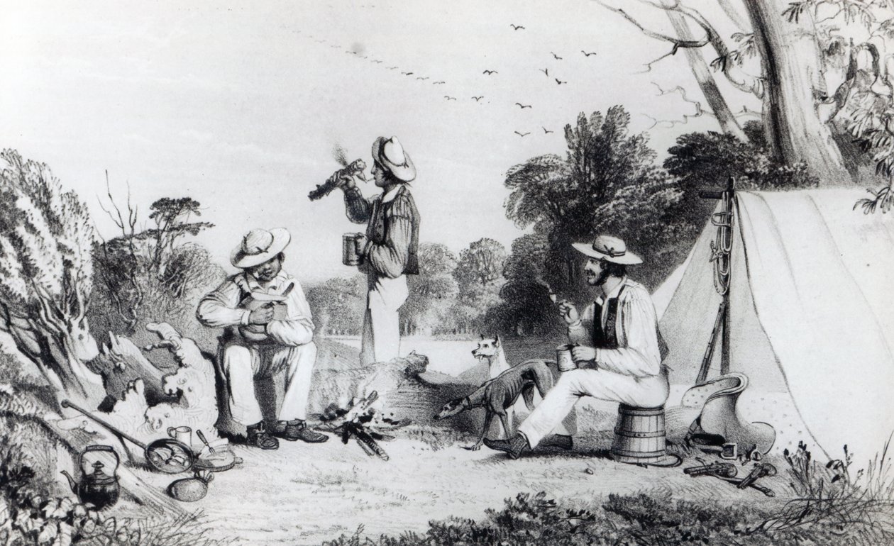 Průzkumná skupina při hledání vhodné půdy pro výběh ovcí, kolem roku 1847 od Alexander Denistoun Lang