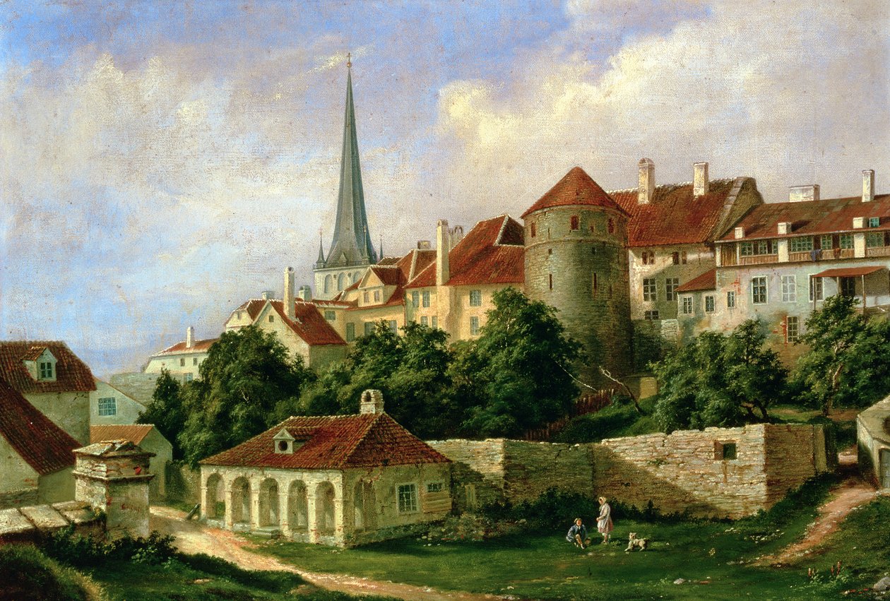 Pohled na Tallinn s věží Hattorpe od Alexander Georg Schlater