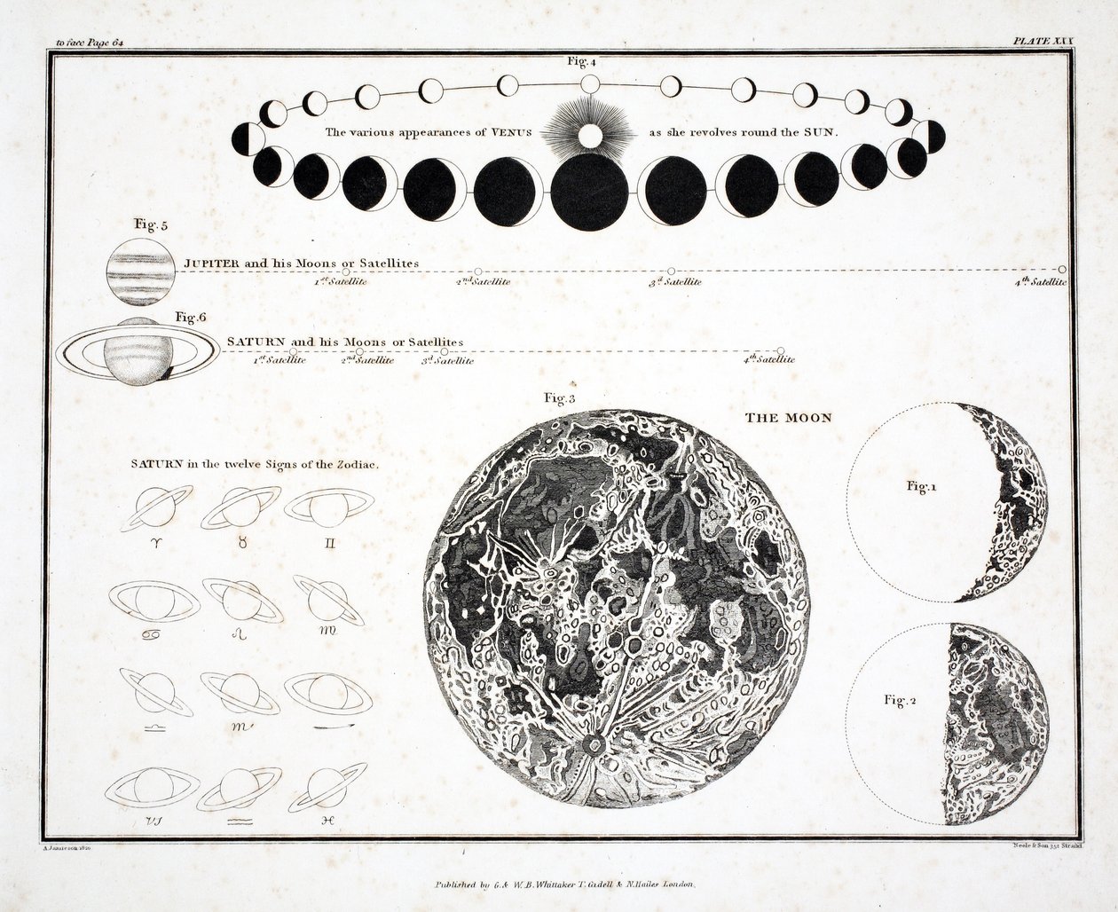 Měsíc, Venuše a Saturn (deska XXX), z 