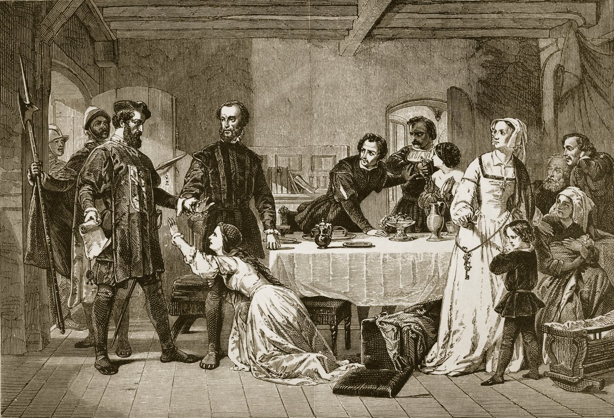 Zatčení Johna Browna z Ashfordu, Lollarda, 1517, vyryl J. und G.P. Nicholls od Alexander Johnston