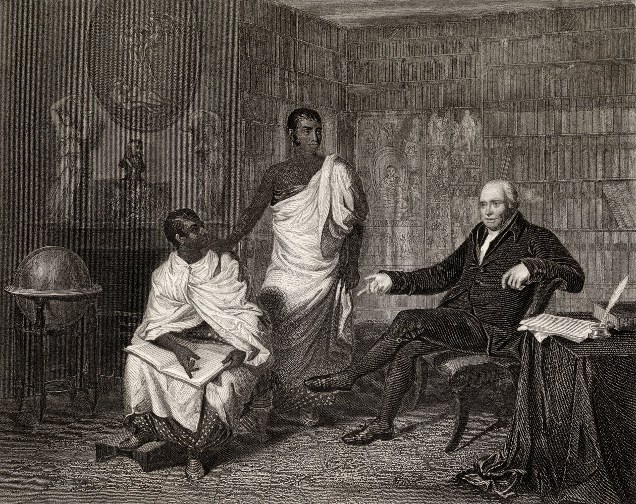 Dr Adam Clarke a kněží Buddhy, vyryto Robinsonem od Alexander Mosses