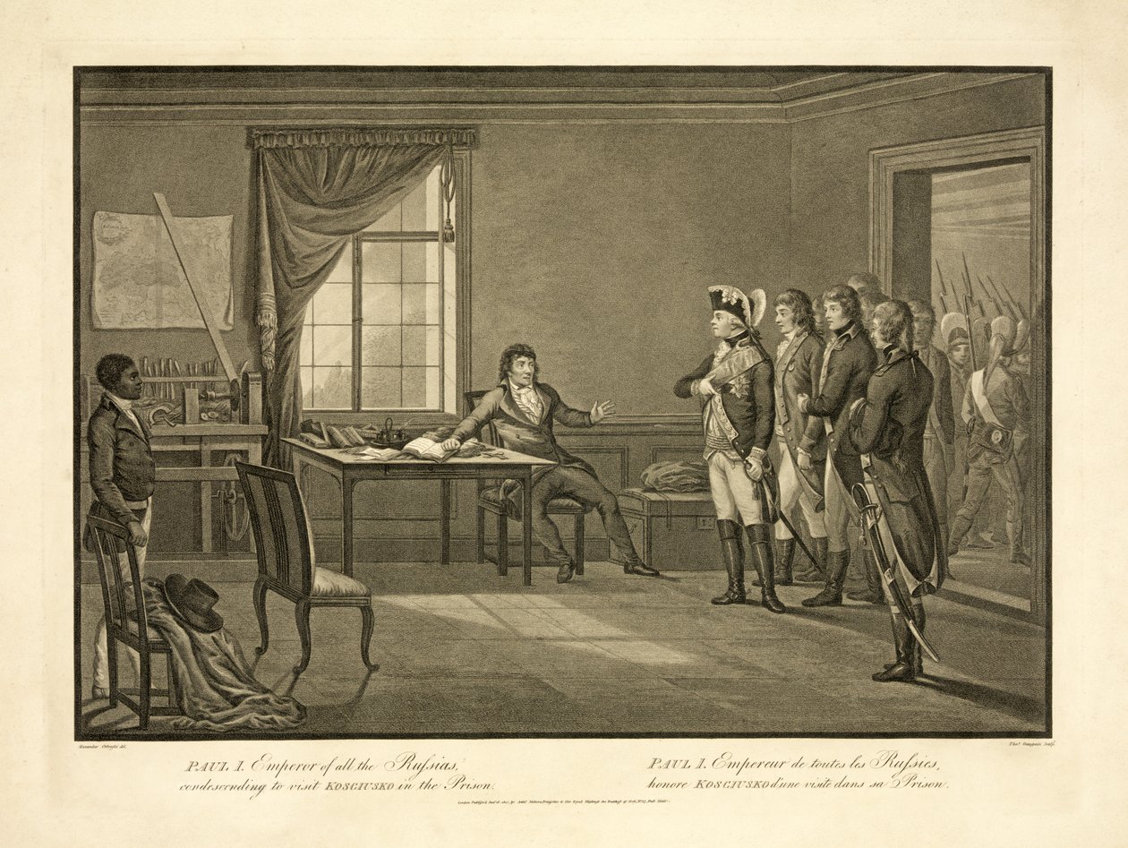 Pavel I., císař všech Rusů, blahosklonný k návštěvě Koćciuska ve vězení, hospodě. 1801 od Alexander Ortowski