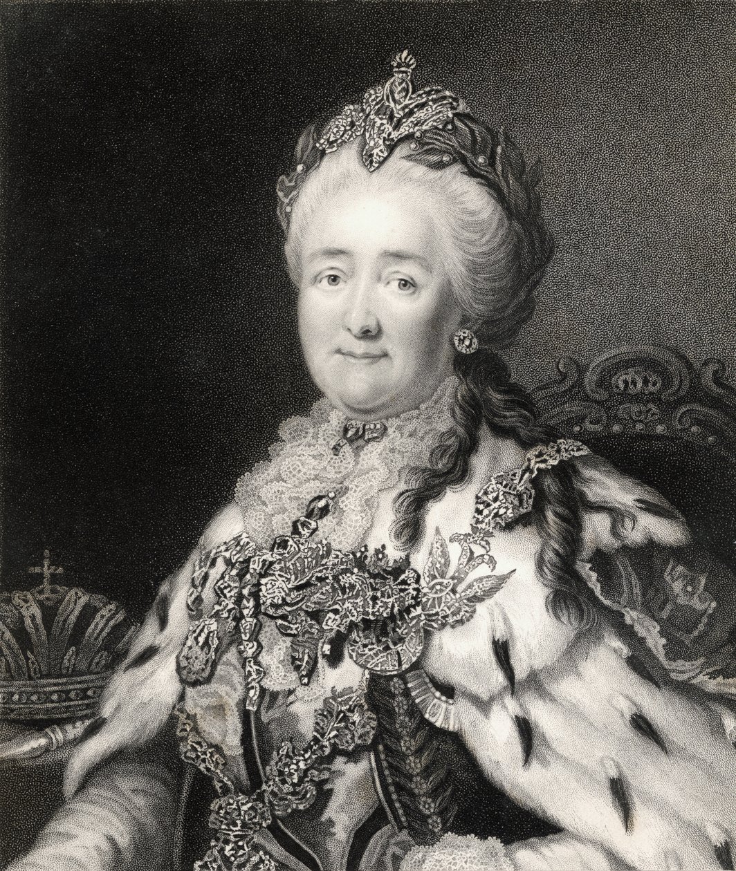 Kateřina II (1729-96) Ruska, z ‚Galerie portrétů‘, vydané v roce 1833 od Alexander Roslin