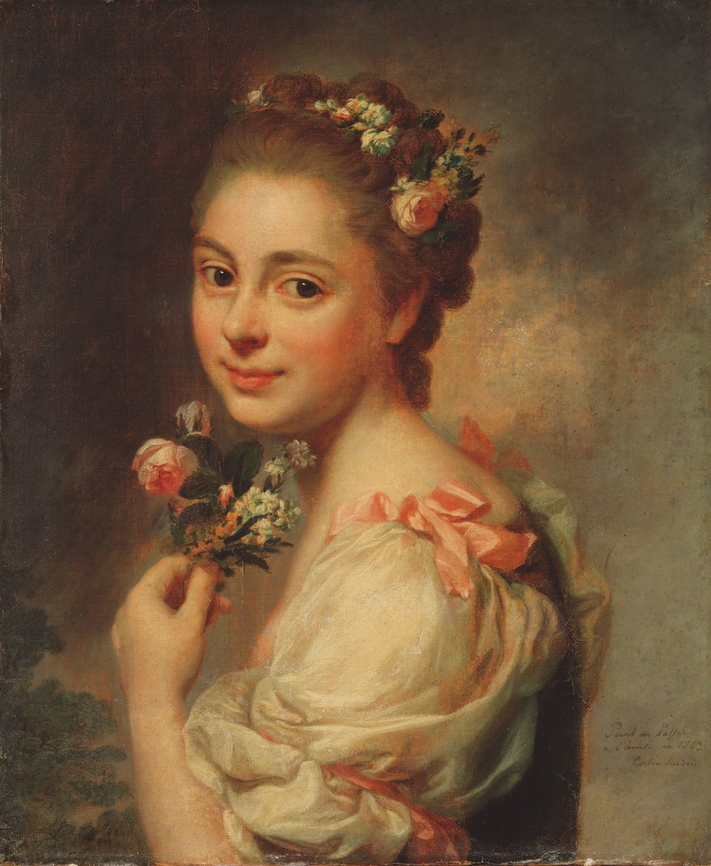 Portrét umělcovy manželky, Marie Suzanne, 1763 (pastel na plátně) od Alexander Roslin