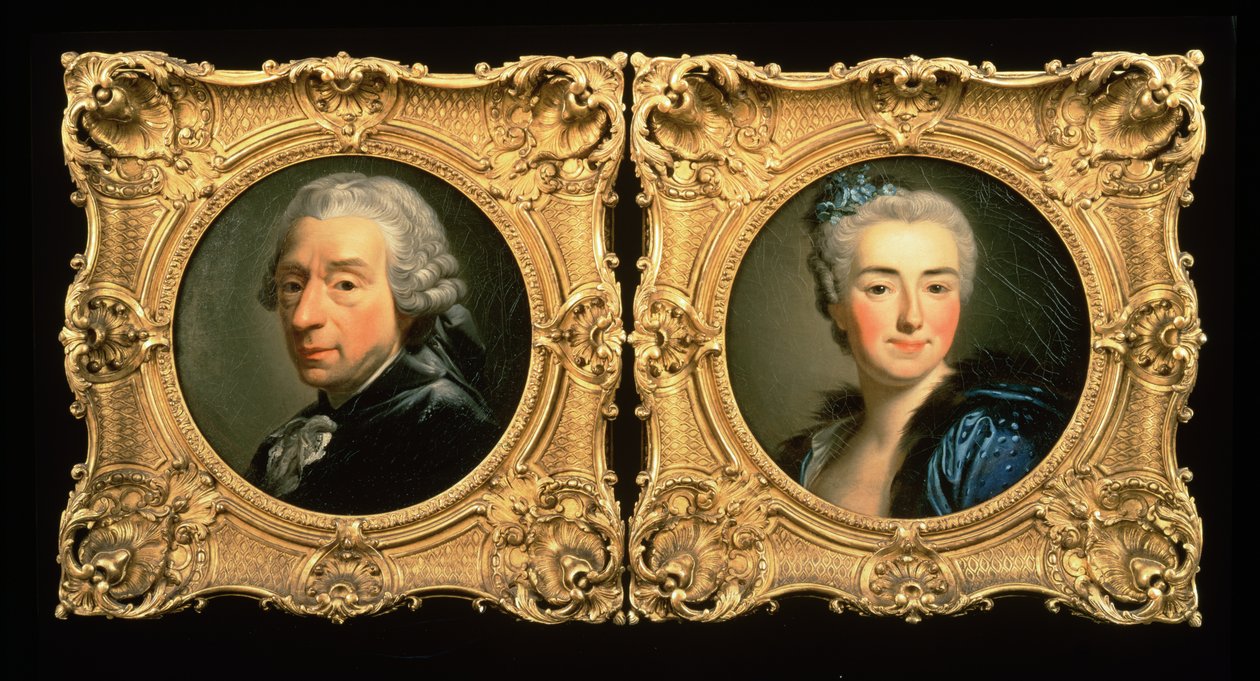 Portréty Francoise Bouchera (1703-70) a jeho manželky Marie-Jeanne Buseau od Alexander Roslin