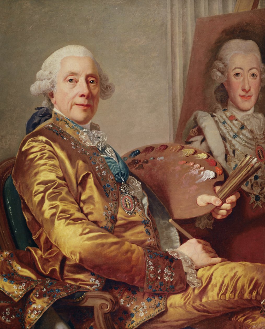 Autoportrét, kolem roku 1790 od Alexander Roslin