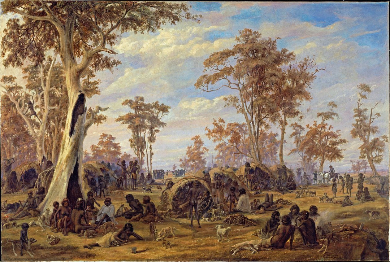 Adelaide, kmen domorodců na břehu řeky Torrens od Alexander Schramm