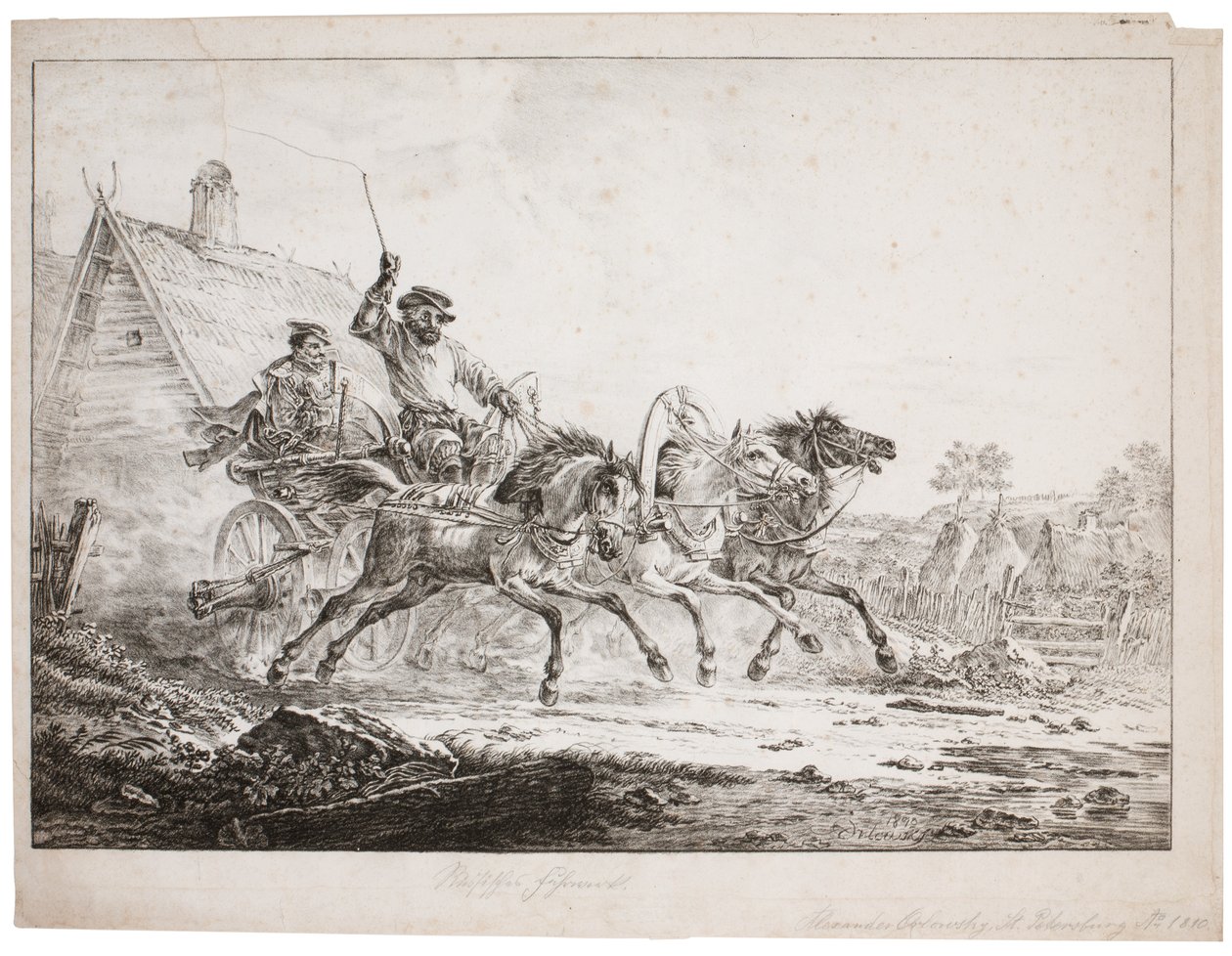 Poštovní trojka (litho) od after Alexander Orlowski