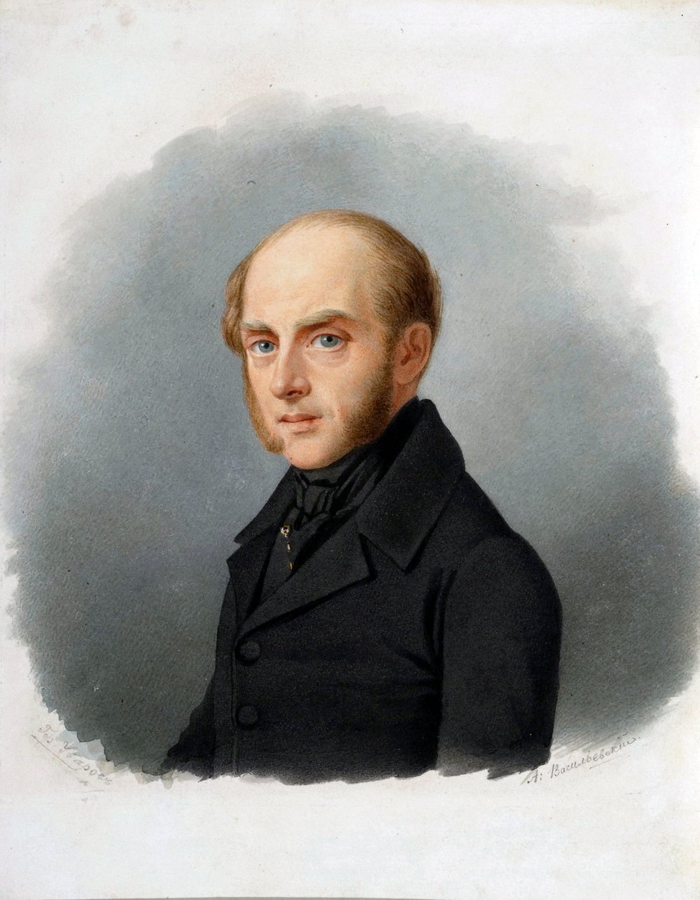Portrét hraběte Sergeje Ouvarova (1786-1855), ruského státníka - Akvarel na kartonu od Alexandra Alexejeviče Vasiljevského (1794-1849), počátek 40. let 19. století - Portrét hraběte Sergeje Semionoviče Uvarova (1786-1855) - Akvarel na kartonu od Alexandra od Alexander Alexeyevich Vasilyevsky