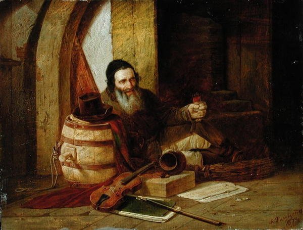 Židovský houslista v klidu, 1871 od Alexander Antonovich Rizzoni
